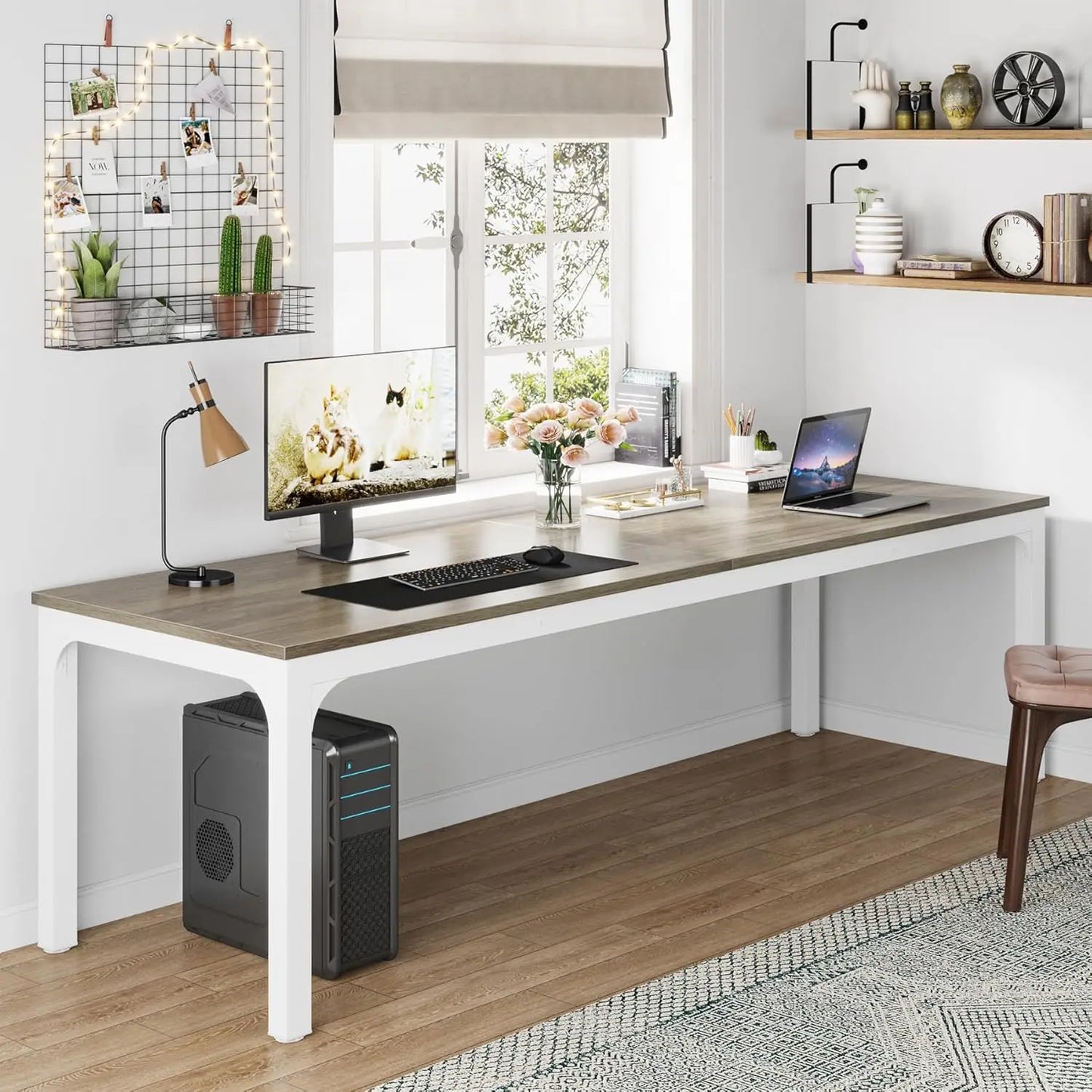 78.7 Inches Extra Long Computer Desk 2 Person Desk, Double Long Desk, Workstaion for Home Office