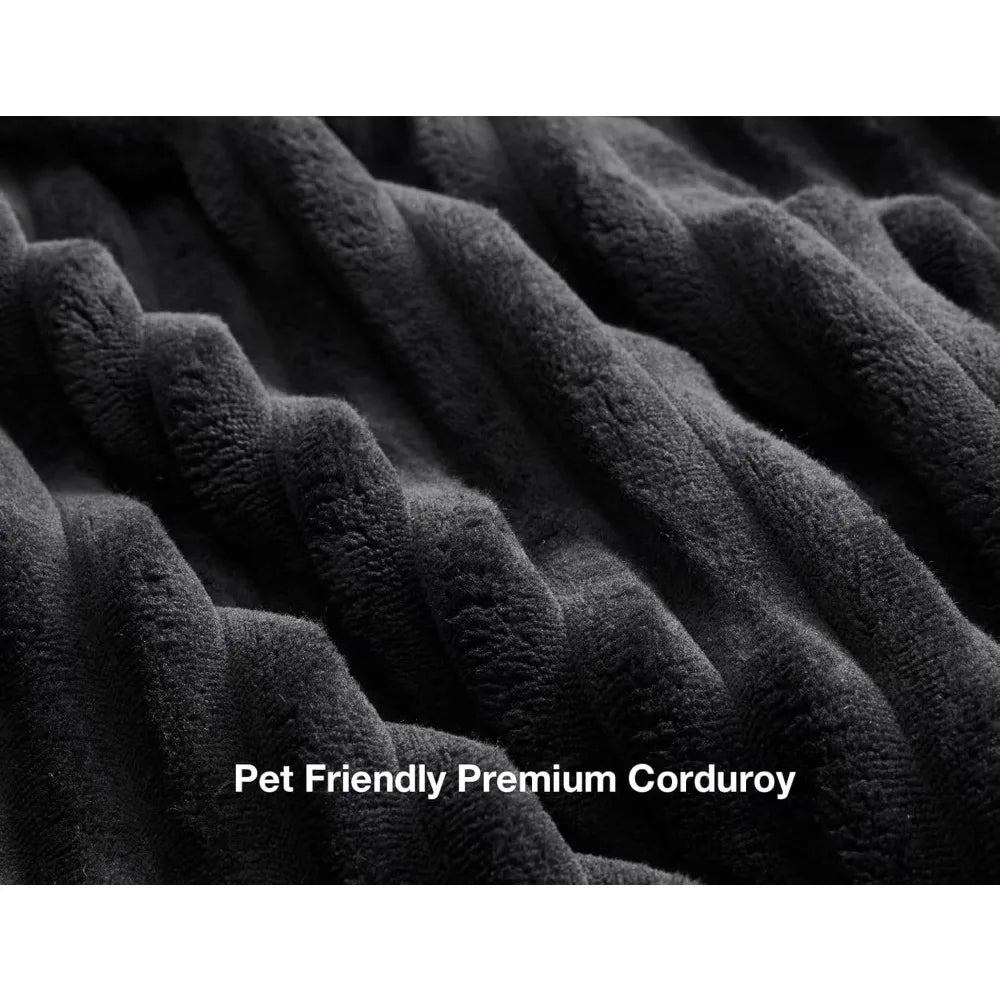 89" 2 Seater Black Couches for Living Room Sofas Modern Comfy Corduroy Couch with Deep Seats Oversized Loveseat Sofa