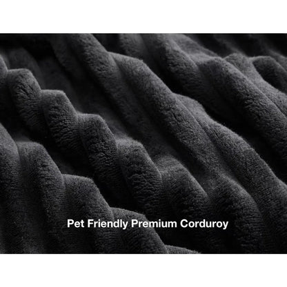 89" 2 Seater Black Couches for Living Room Sofas Modern Comfy Corduroy Couch with Deep Seats Oversized Loveseat Sofa