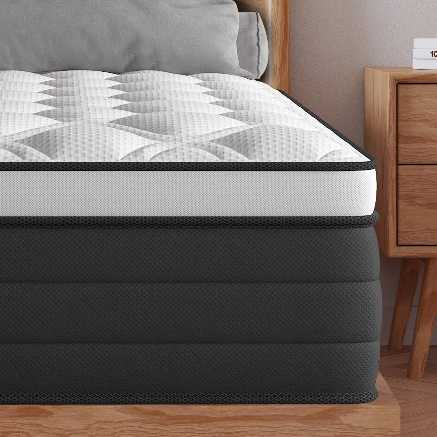12Inch Gel Memory Foam Hybrid Pocket Spring Mattress Twin Full Queen King Bed Mattress In A Box, Medium Firm Motion Isolation