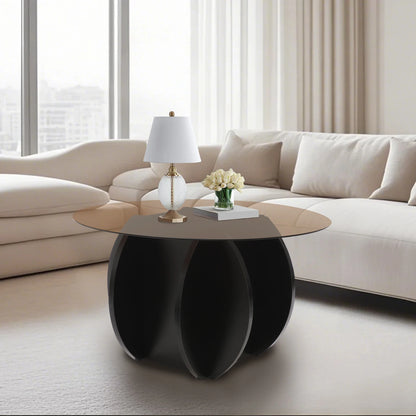 70CM Round Luxury Modern Glass Coffee Table, Living Room, Small Household, Minimalist Coffee Table