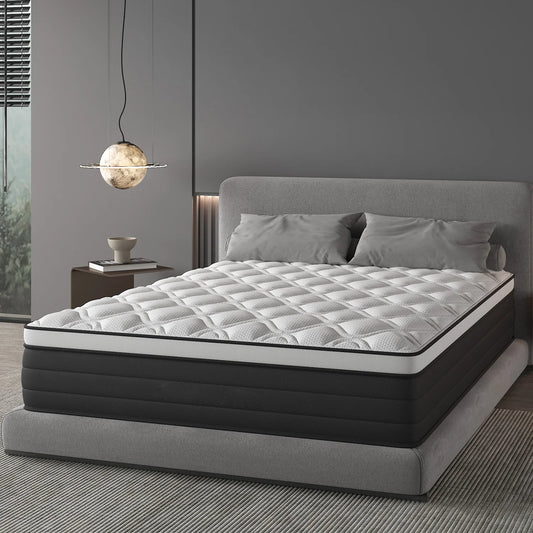 12Inch Gel Memory Foam Hybrid Pocket Spring Mattress Twin Full Queen King Bed Mattress In A Box, Medium Firm Motion Isolation