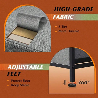 5-Drawer Fabric Dresser – Wide Storage Organizer with Bins for Bedroom, Closet, Living Room, Hallway (Dark)