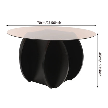 70CM Round Luxury Modern Glass Coffee Table, Living Room, Small Household, Minimalist Coffee Table